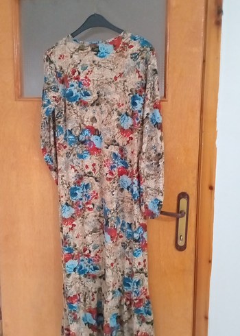 Bohem Çok Renkli Uzun Kollu Uzun Elbise - Görsel 3