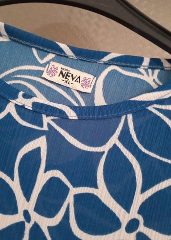 Mavi Çiçek Desenli Uzun Bohem Elbise - Görsel 2