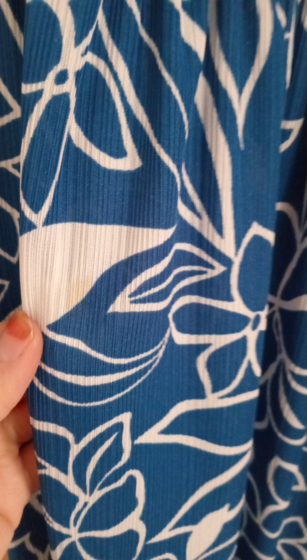 Mavi Çiçek Desenli Uzun Bohem Elbise - Görsel 5