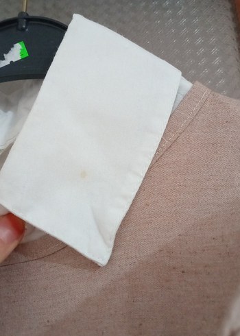 Bej Keten Elbise - Görsel 7