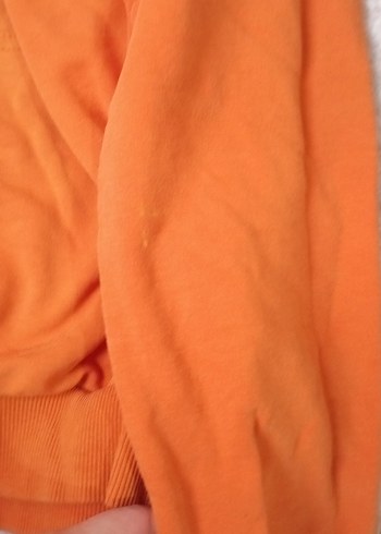 Kadın Turuncu Kapüşonlu Sweatshirt - Görsel 3