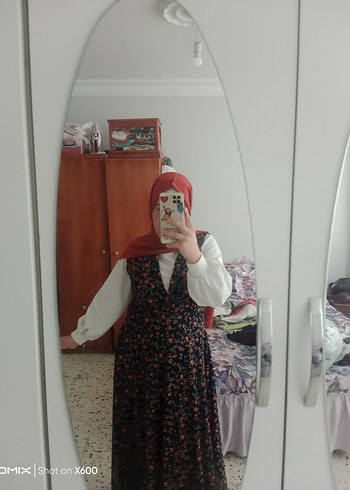 Bohem Etnik Desenli Uzun Pamuk Elbise