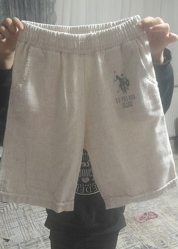 7 yaş Bej Keten Rahat Kesim Erkek Şort cocuk - Görsel 3