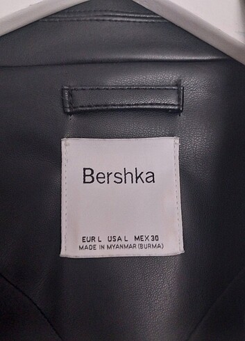 l Beden siyah Renk Bershka Deri Blazer Ceket