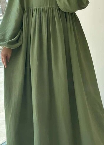 Yeşil muslin elbise 