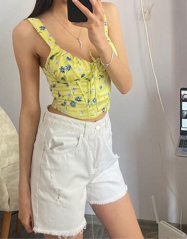 Bershka Bershka Sarı Crop Top