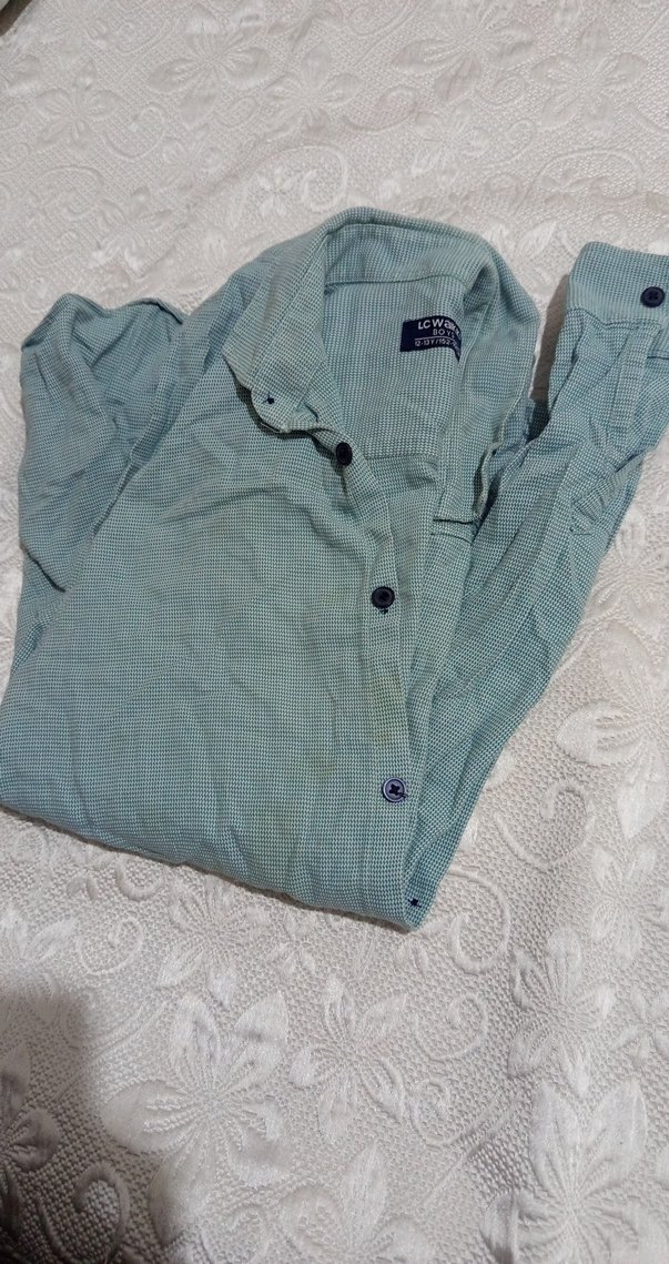 Erkek Yeşil Uzun Kollu Pamuklu Gömlek - Görsel 2