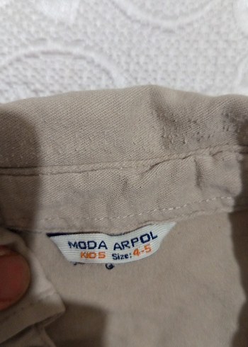 Bej Erkek Çocuk Keten Gömlek - Görsel 2