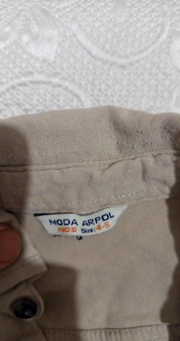 Bej Erkek Çocuk Keten Gömlek - Görsel 2