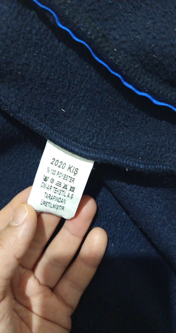 Erkek Mavi Fermuarlı Yüksek Yaka Sweatshirt - Görsel 2