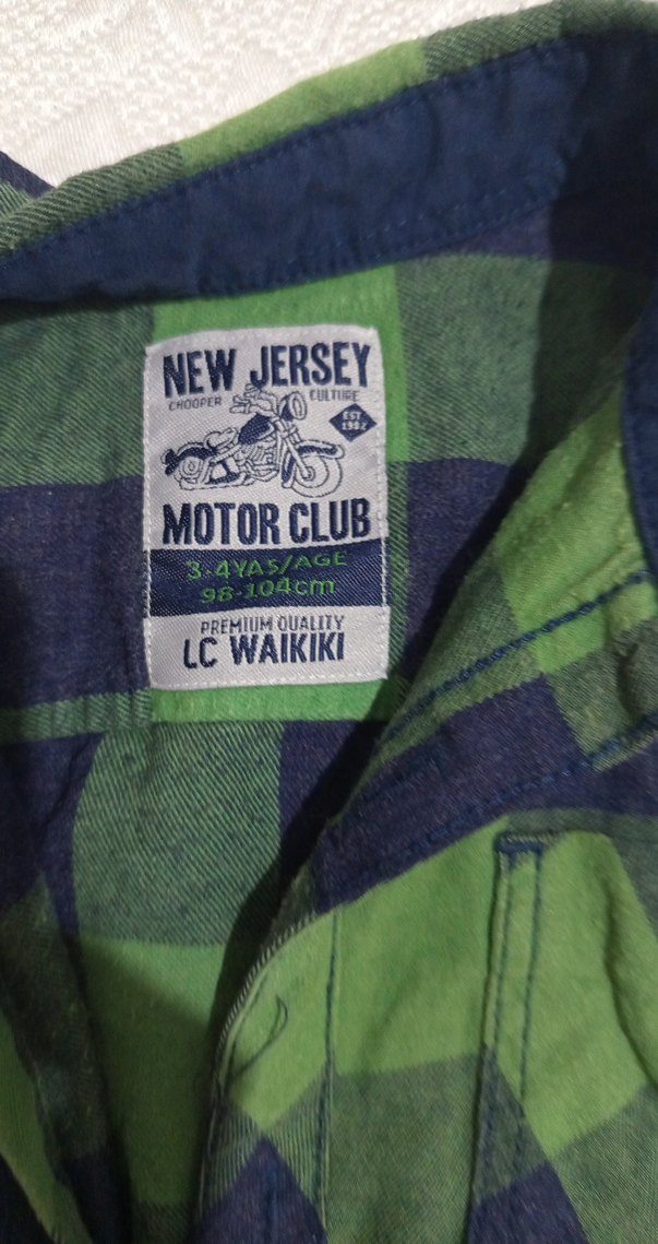 Erkek Çocuk Yeşil Kareli Uzun Kollu Gömlek - Görsel 2