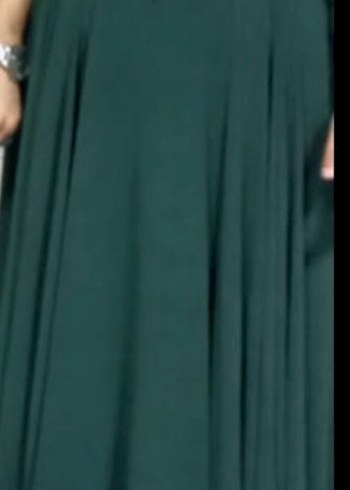 Yeşil V Yaka Midi Elbise - Görsel 2