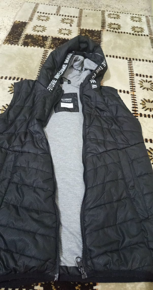 Erkek Çocuk Fermuarlı Kapüşonlu Yelek - Görsel 3