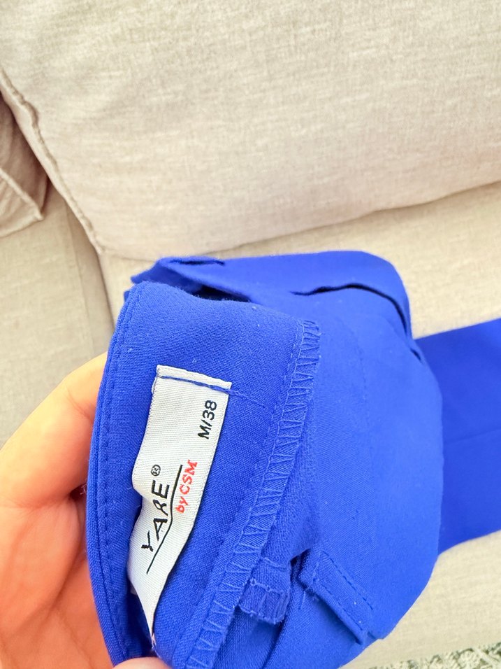 Mavi Kadın Kumaş Pantolon, Normal Boy, Fermuarlı - Görsel 4