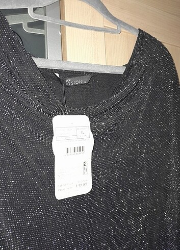 xl Beden siyah simli bluz