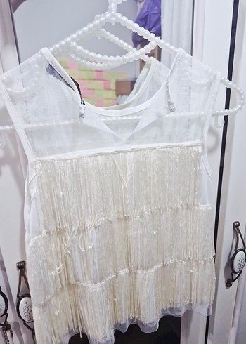 Kadın Bohem Dantel Detaylı Kolsuz Bluz - Görsel 2