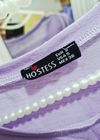 Mor Pamuklu Baskılı Kadın Tişört - Görsel 3