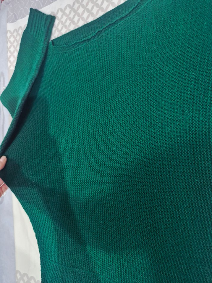 Yeşil Triko Kadın Uzun Kollu Kazak - Görsel 2