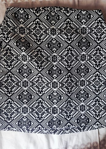 Kürk Detaylı Desenli Bohem Midi Etek - Görsel 2