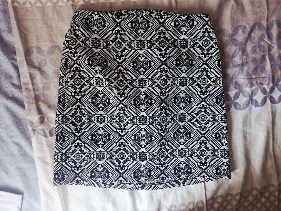 Kürk Detaylı Desenli Bohem Midi Etek - Görsel 2