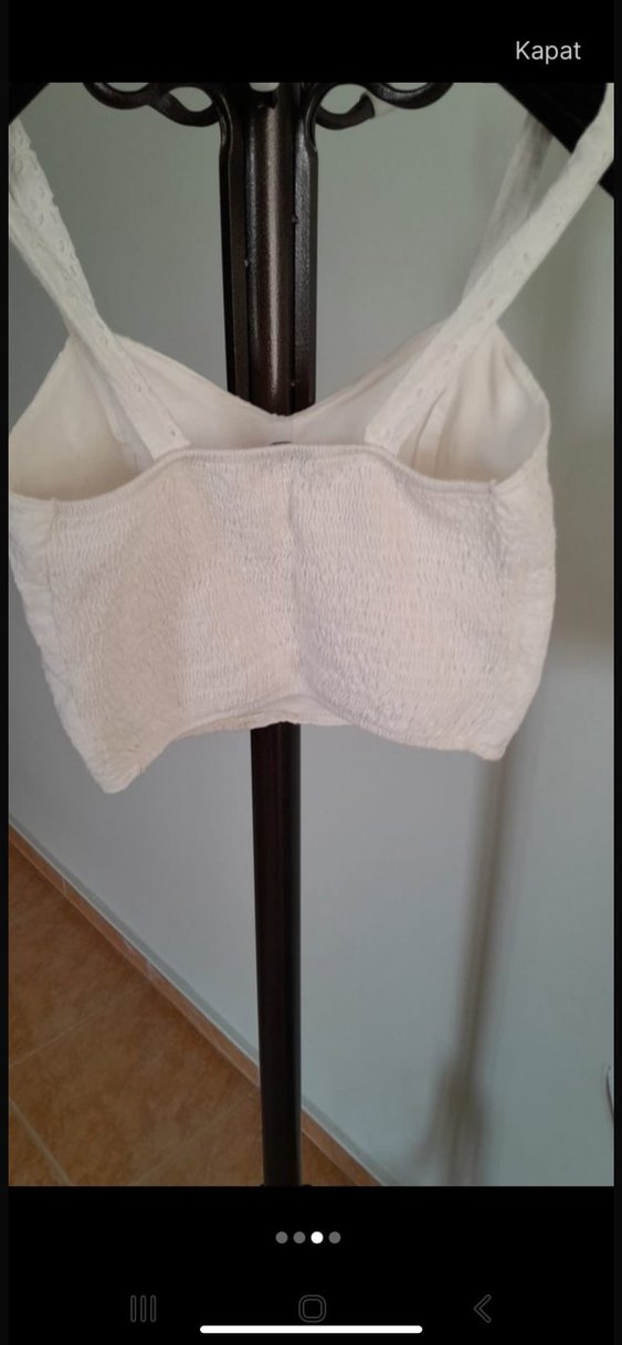 Dantel İşlemeli Beyaz Mini Bustiyer - Görsel 2