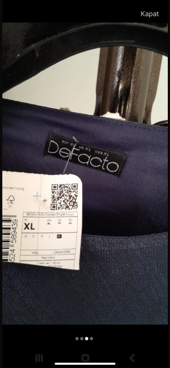 Lacivert Drapeli Uzun Kadın Elbise - Görsel 3