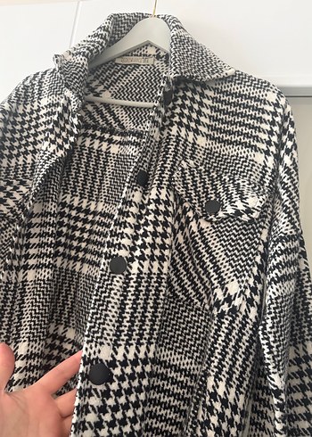 M beden Ekose Desenli Kadın Ceket - Görsel 3