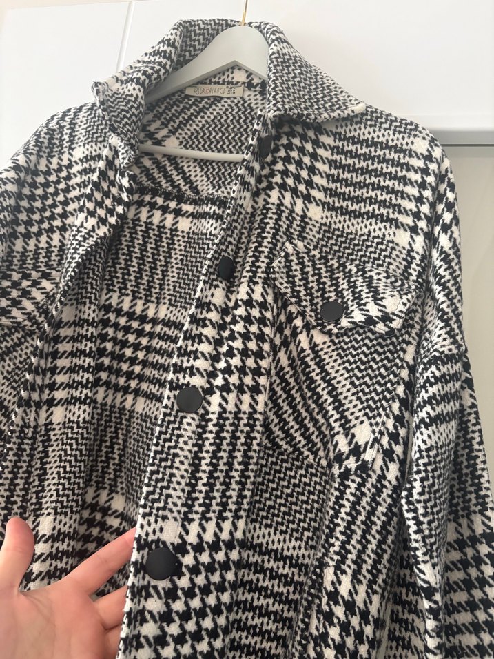 M beden Ekose Desenli Kadın Ceket - Görsel 3