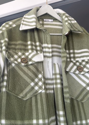 Addax M beden Düğmeli Ekose Kadın Ceket - Görsel 4