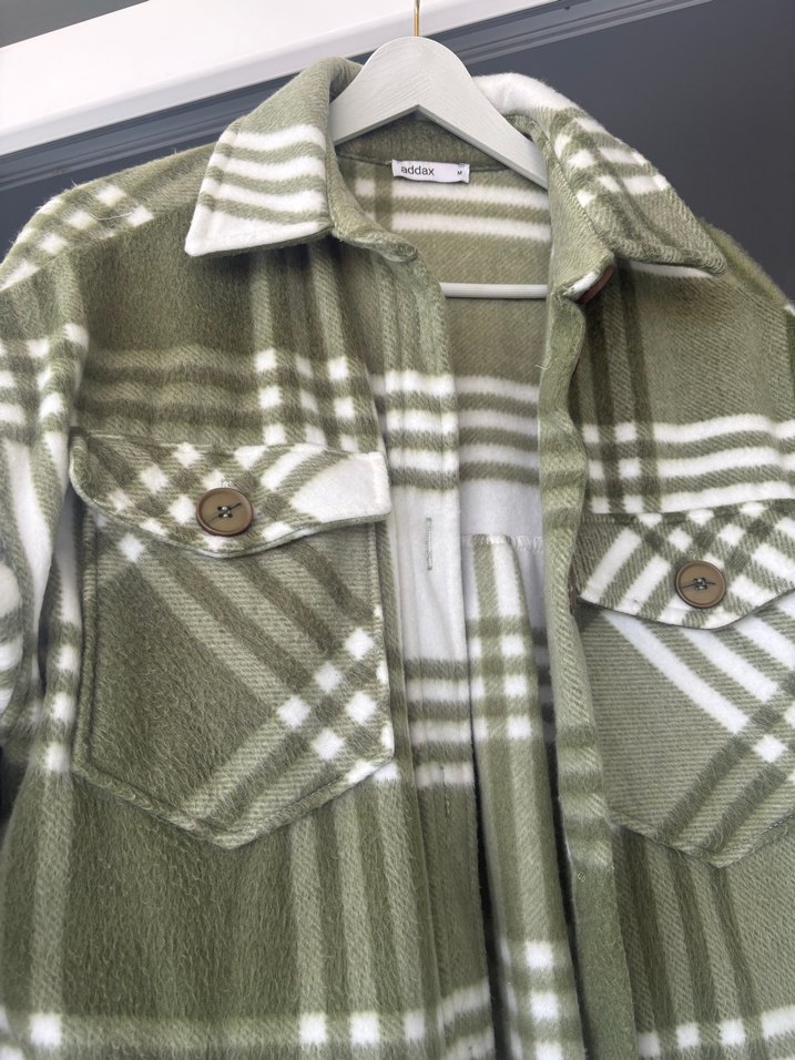 Addax M beden Düğmeli Ekose Kadın Ceket - Görsel 4