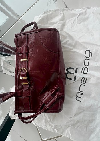 Bordo Parlak Deri Kadın Çanta - Görsel 5