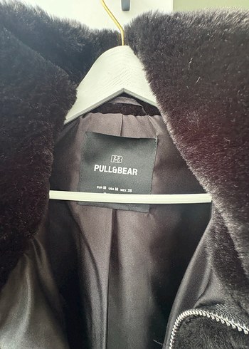 Pull&Bear 38 beden siyah kürk mont - Görsel 5