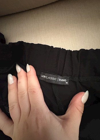 Düğmeli Siyah 40 Beden Keten Şort - Görsel 3