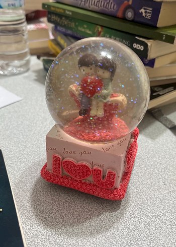 Renkli Pembe Aşk Temalı Kar Küresi - Görsel 4