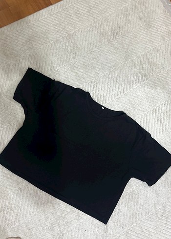 Siyah Kadın Basic Kısa Kollu Tişört - Görsel 2