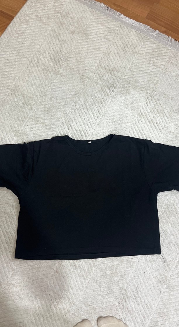 Siyah Kadın Basic Kısa Kollu Tişört - Görsel 3