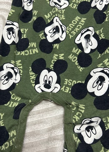 LC Waikiki Uzun Kollu Yeşil Mickey Baskılı Bebek Tulum