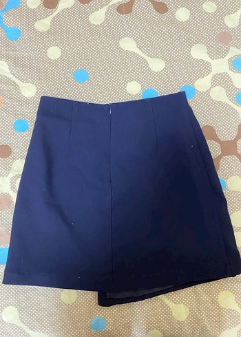 Kemer Detaylı Lacivert Mini Etek - Görsel 2