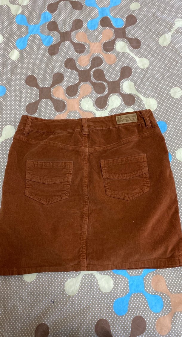 Düğmeli Kahverengi Midi Kadın Etek - Görsel 2