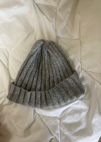 Gri Örgü Kadın Yün Bere - Görsel 2