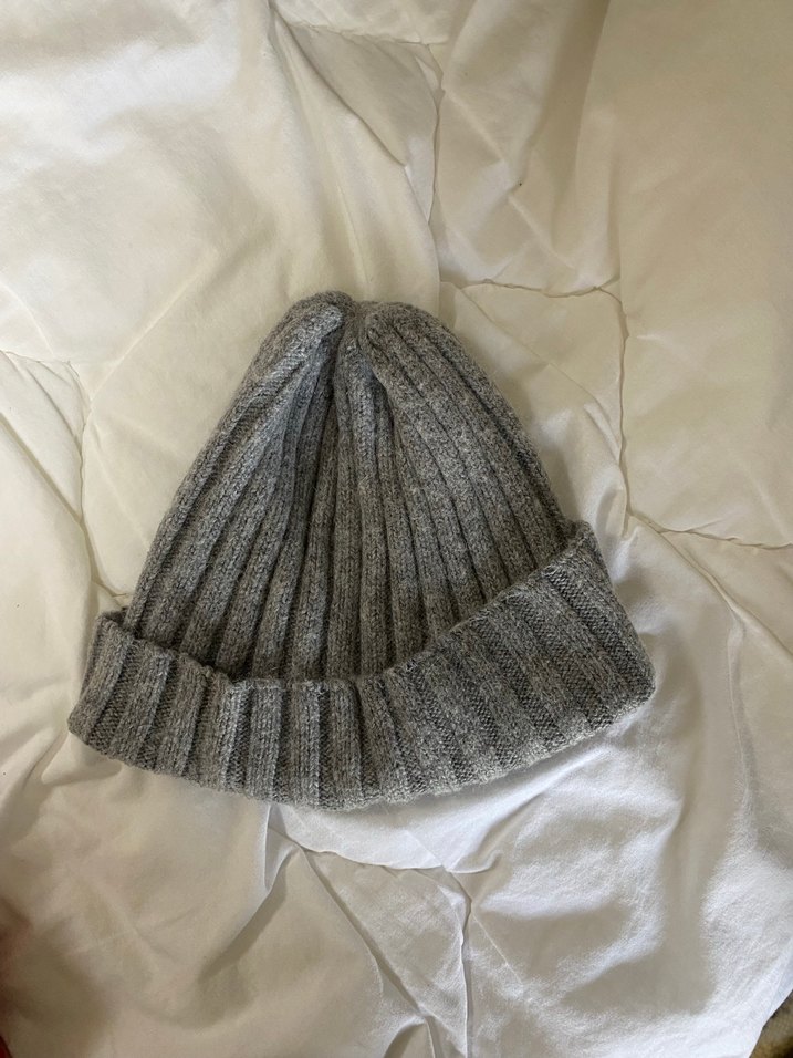 Gri Örgü Kadın Yün Bere - Görsel 2