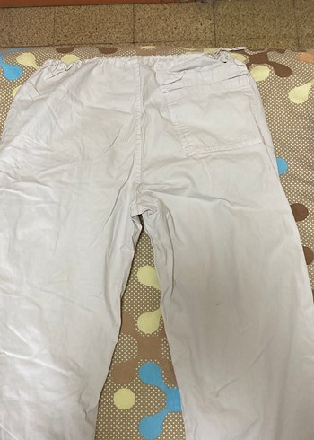 Kadın Bej Keten Bol Kesim Kemerli Pantolon - Görsel 4