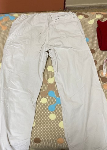 Kadın Bej Keten Bol Kesim Kemerli Pantolon - Görsel 3