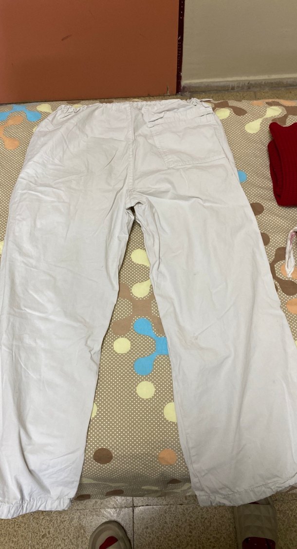 Kadın Bej Keten Bol Kesim Kemerli Pantolon - Görsel 3