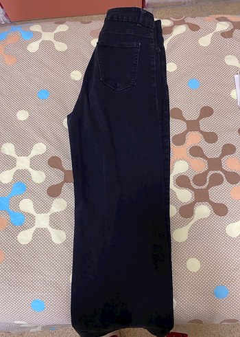 Kadın Siyah Bol Kesim Midi Kot Pantolon - Görsel 3