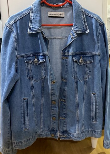 Erkek Mavi Denim Düğmeli Ceket