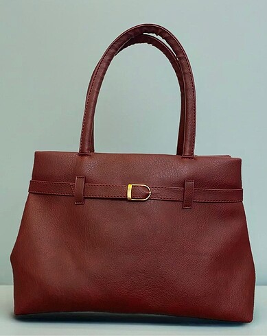 Bordo kemerli çanta