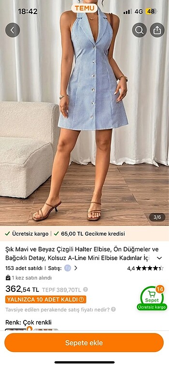 Temu giyilmemiş elbise