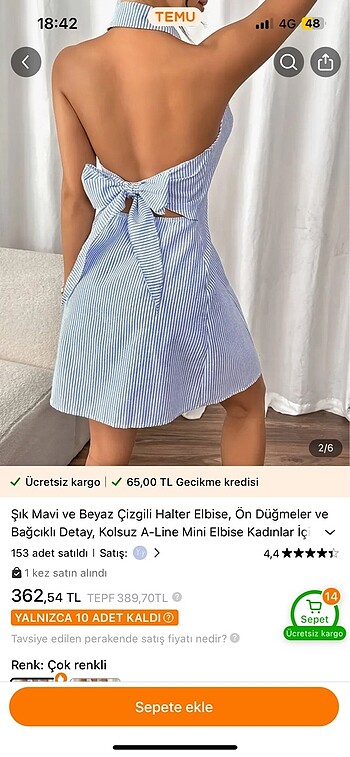 l Beden Temu giyilmemiş elbise