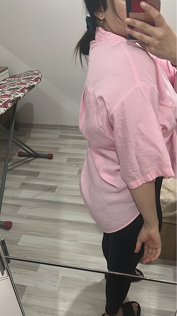 Diğer Önü bağlamalı pembe gömlek